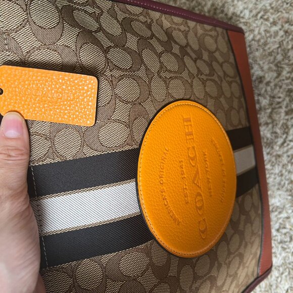 Coach 1917 Dempsey Tote In Signature Jacquard With Stripe And Coach Patch - Picture 8 of 10